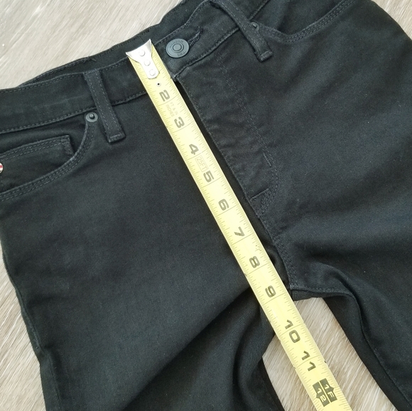 Hudson Women's Black Mid Rise Natalie Skinny Straight Leg Designer Jean's Pants - Picture 7 of 14